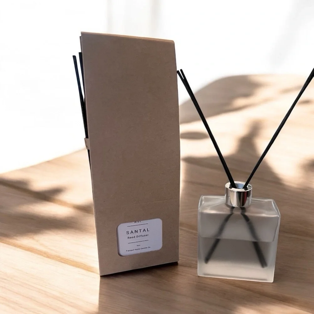 Santal Reed Diffuser - Elegant Black and Silver